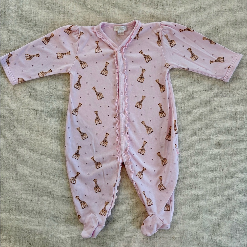 Kissy Kissy Sophia la Giraffe Footie Size 6-9 Months